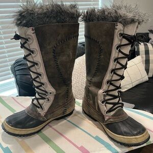 Sorel Cate the Great Deco waterproof winter boots 6.5 vulcanized rubber leather